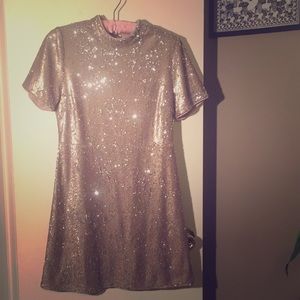 Gold Sequin Party Dress